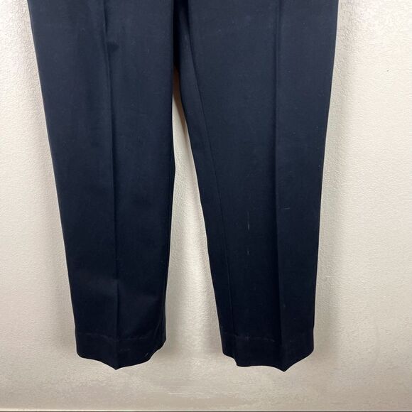 St. John Black Straight Leg Cotton Trousers Slacks Size 4 - Picture 3 of 9